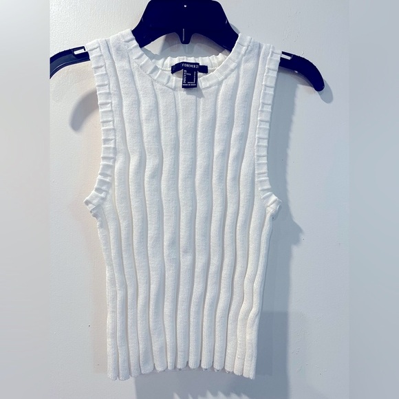 Forever 21 White Ribbed Tank Top - Picture 4 of 4
